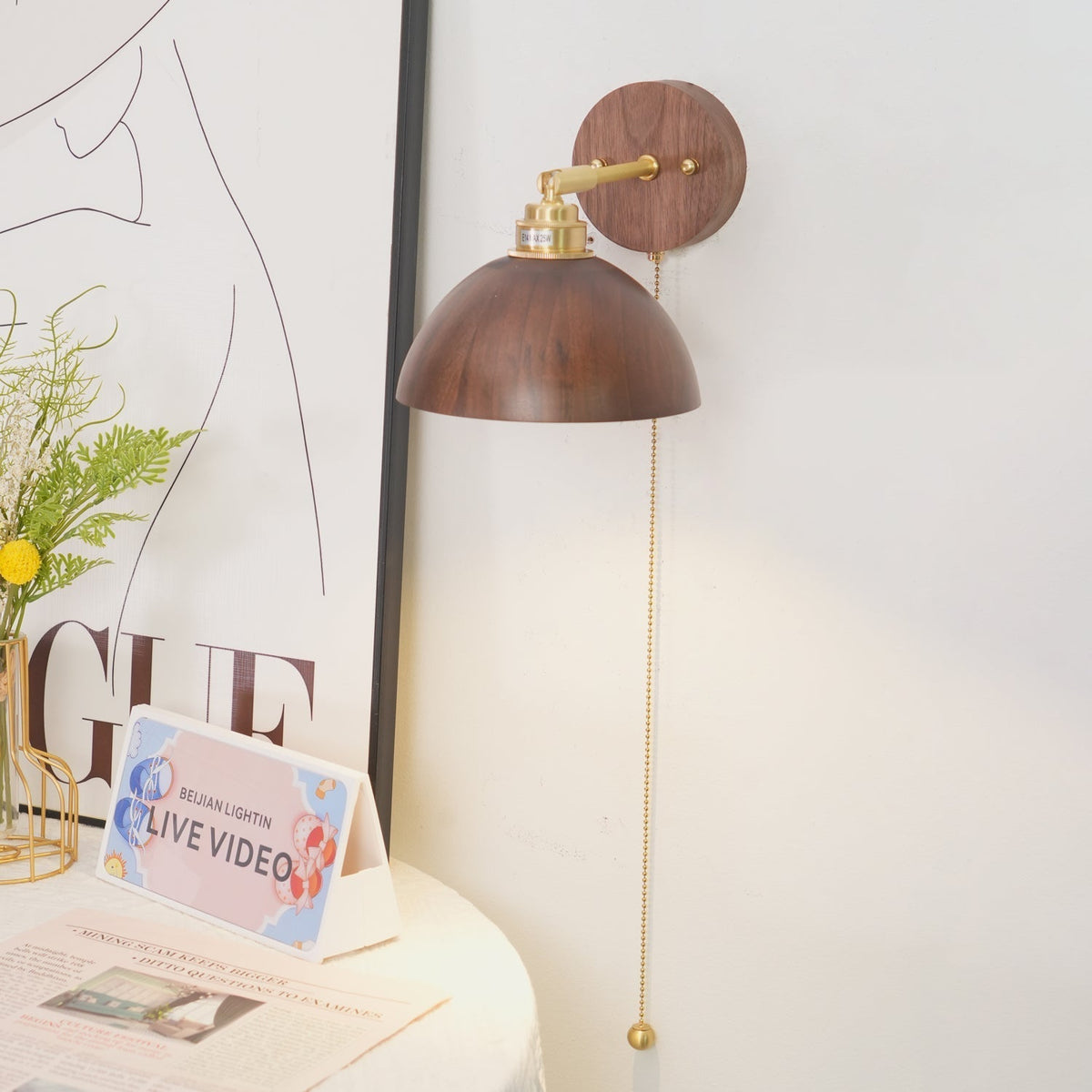 Arsole Traditional Elegance Pull Brass Wall Lamp