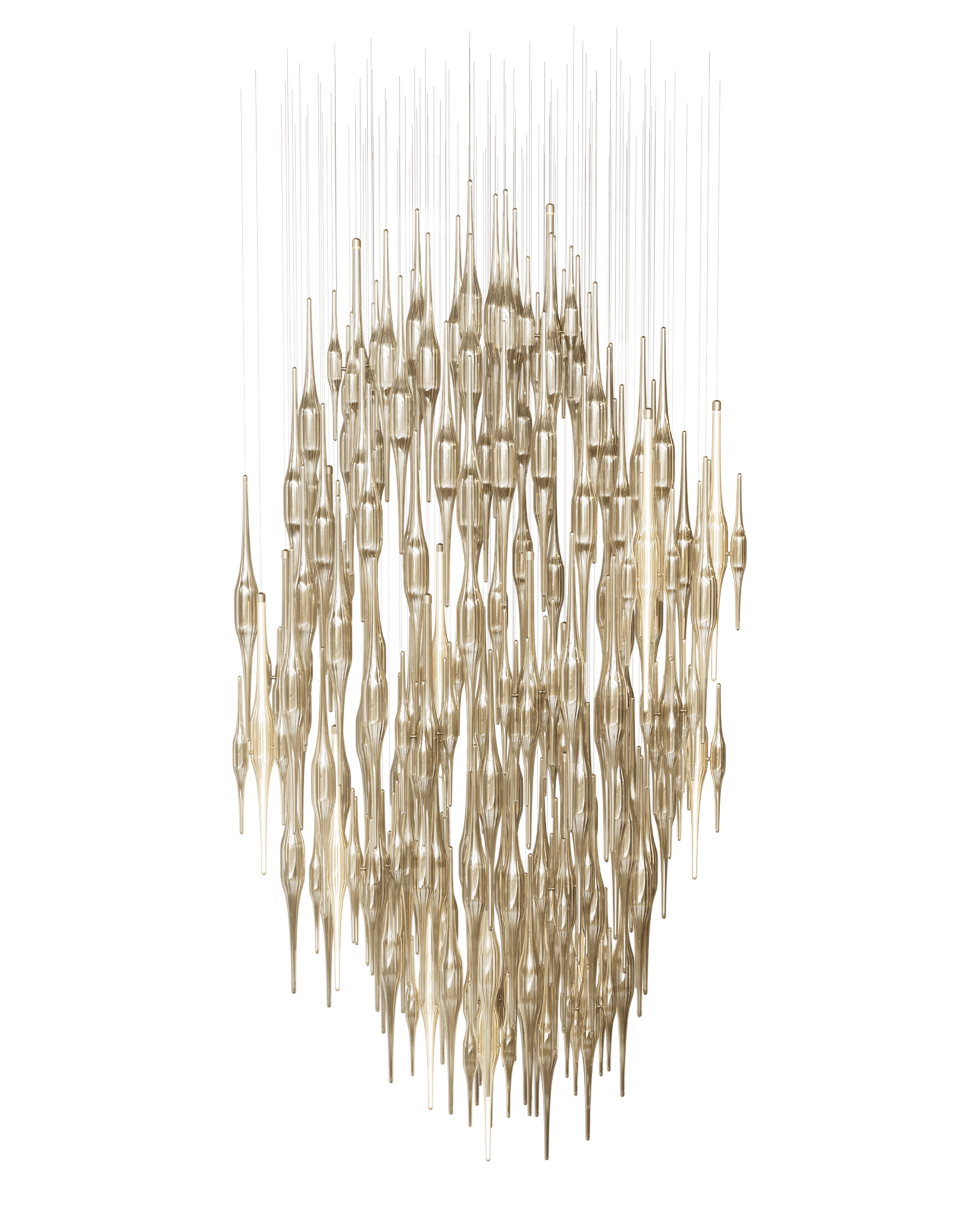 HydroDrop Amber Glass Grand Cascade Chandelier