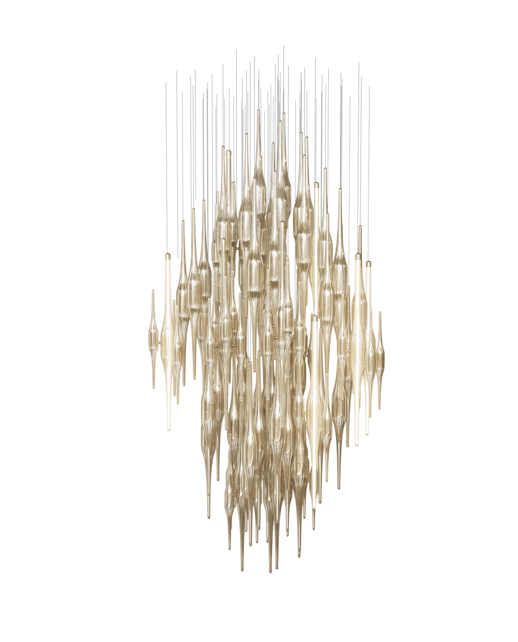 HydroDrop Amber Glass Grand Cascade Chandelier