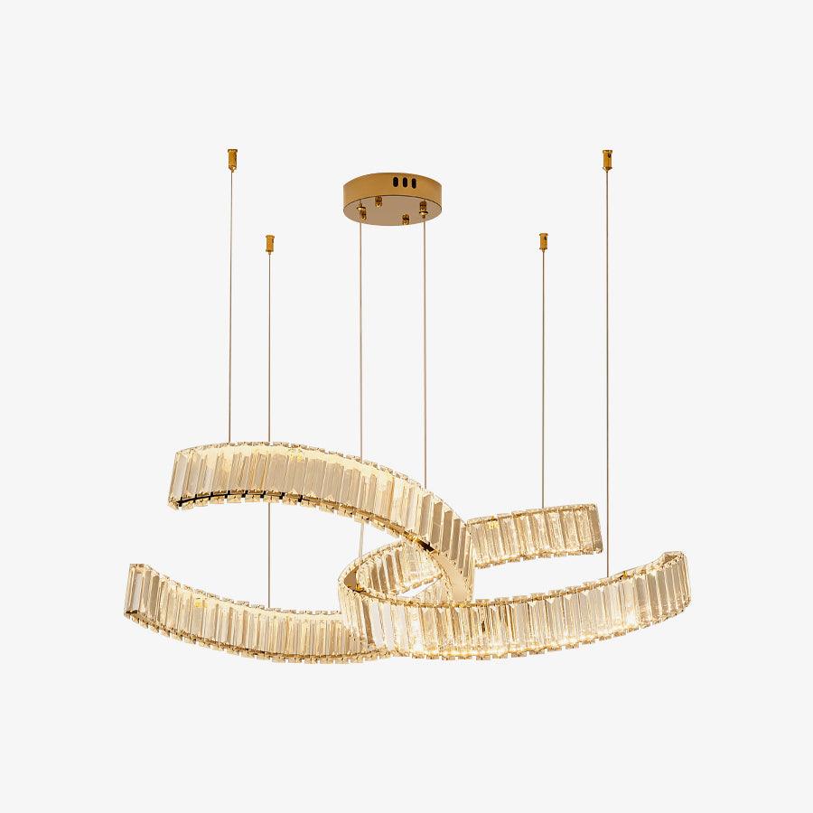 Calo Chandelier Spiral Crystal Gold Glam