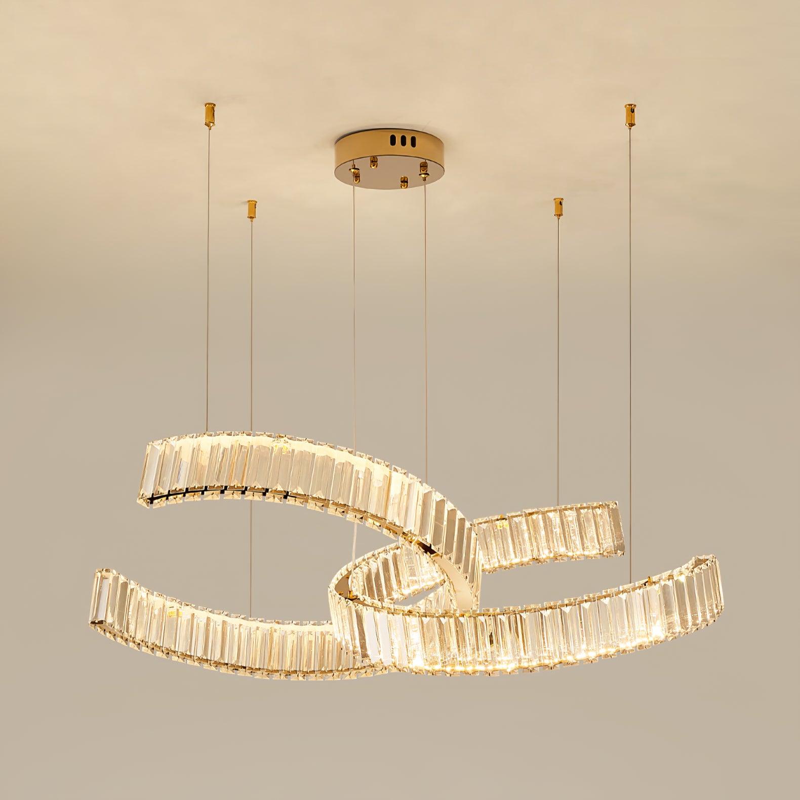 Calo Chandelier Spiral Crystal Gold Glam
