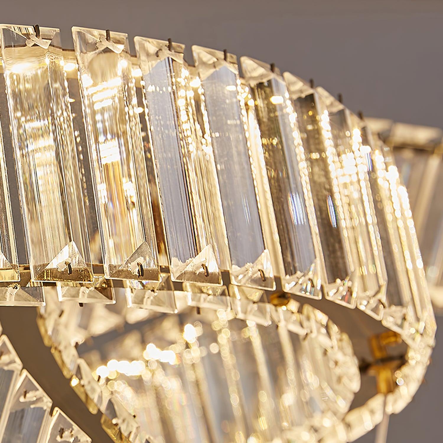 Calo Chandelier Spiral Crystal Gold Glam
