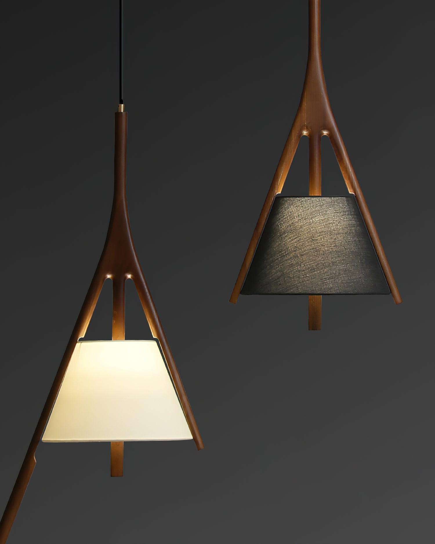 Zovenarae Triangular Wood Pendant Light
