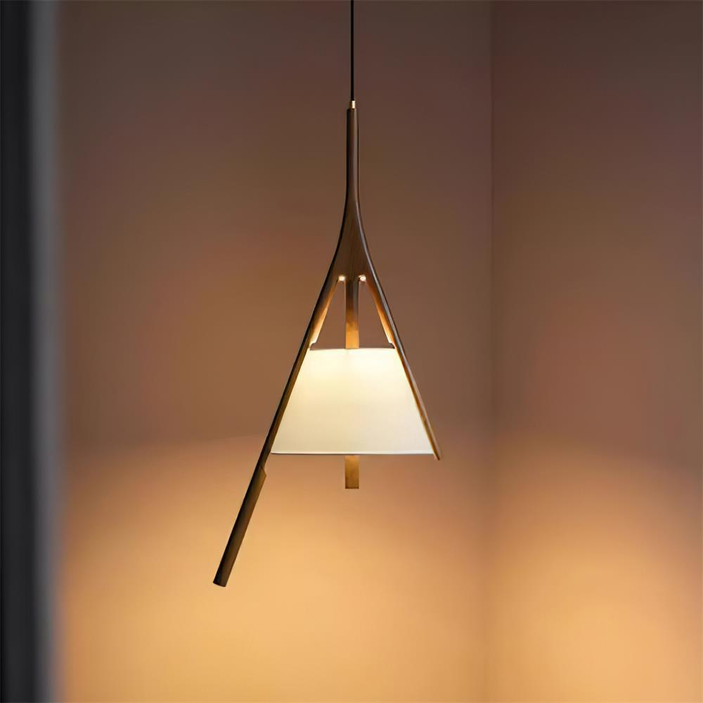 Zovenarae Triangular Wood Pendant Light