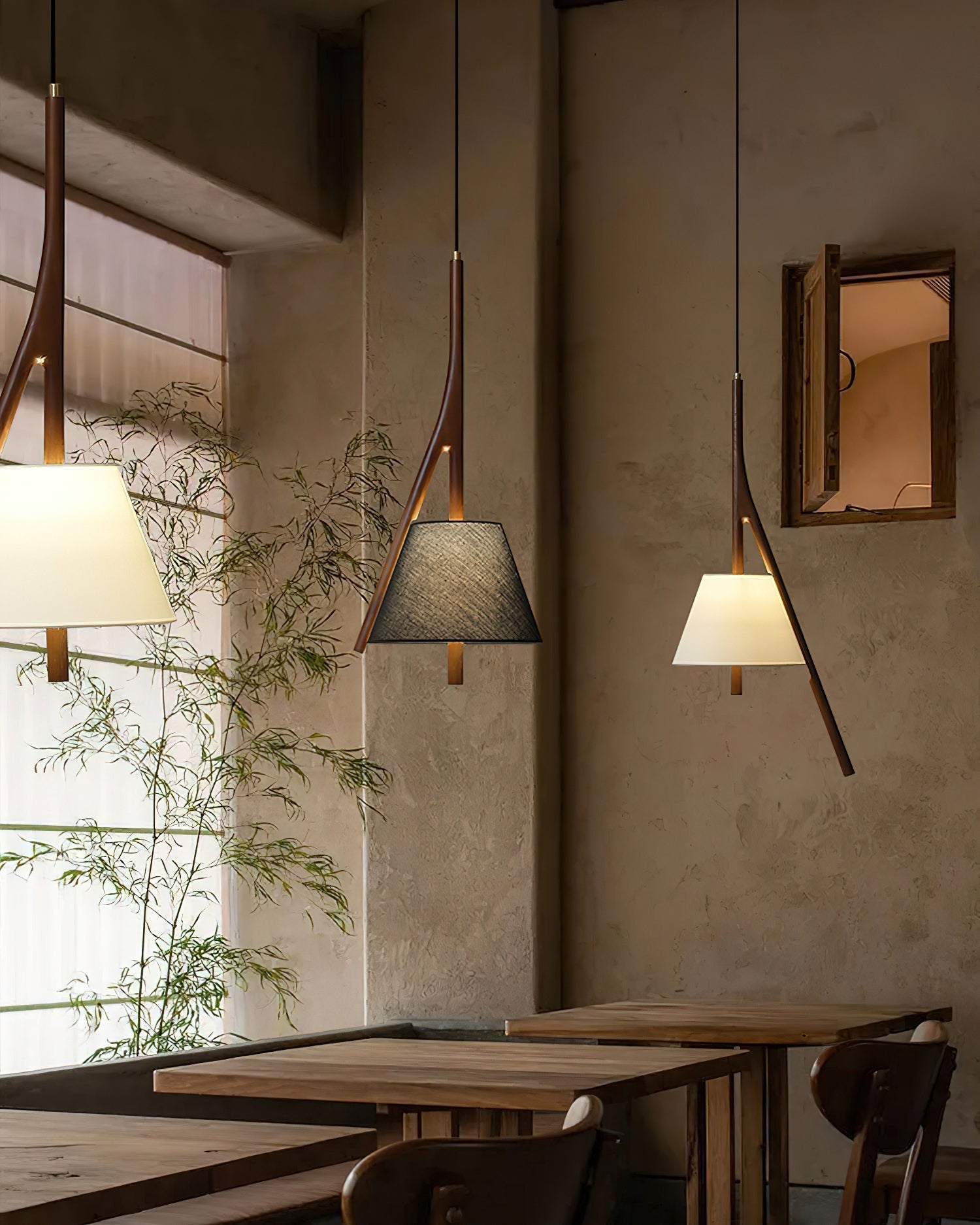 Zovenarae Triangular Wood Pendant Light
