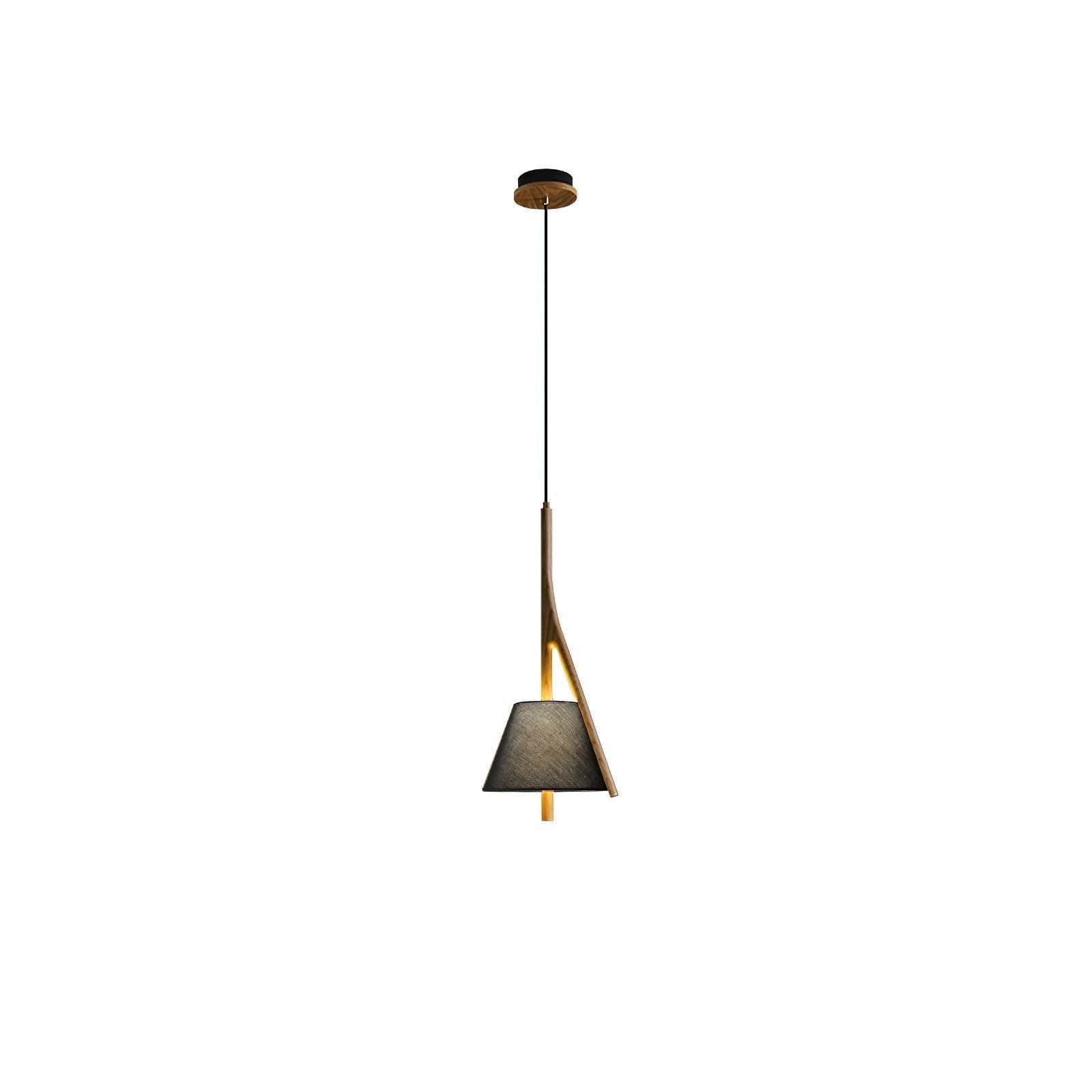 Zovenarae Triangular Wood Pendant Light