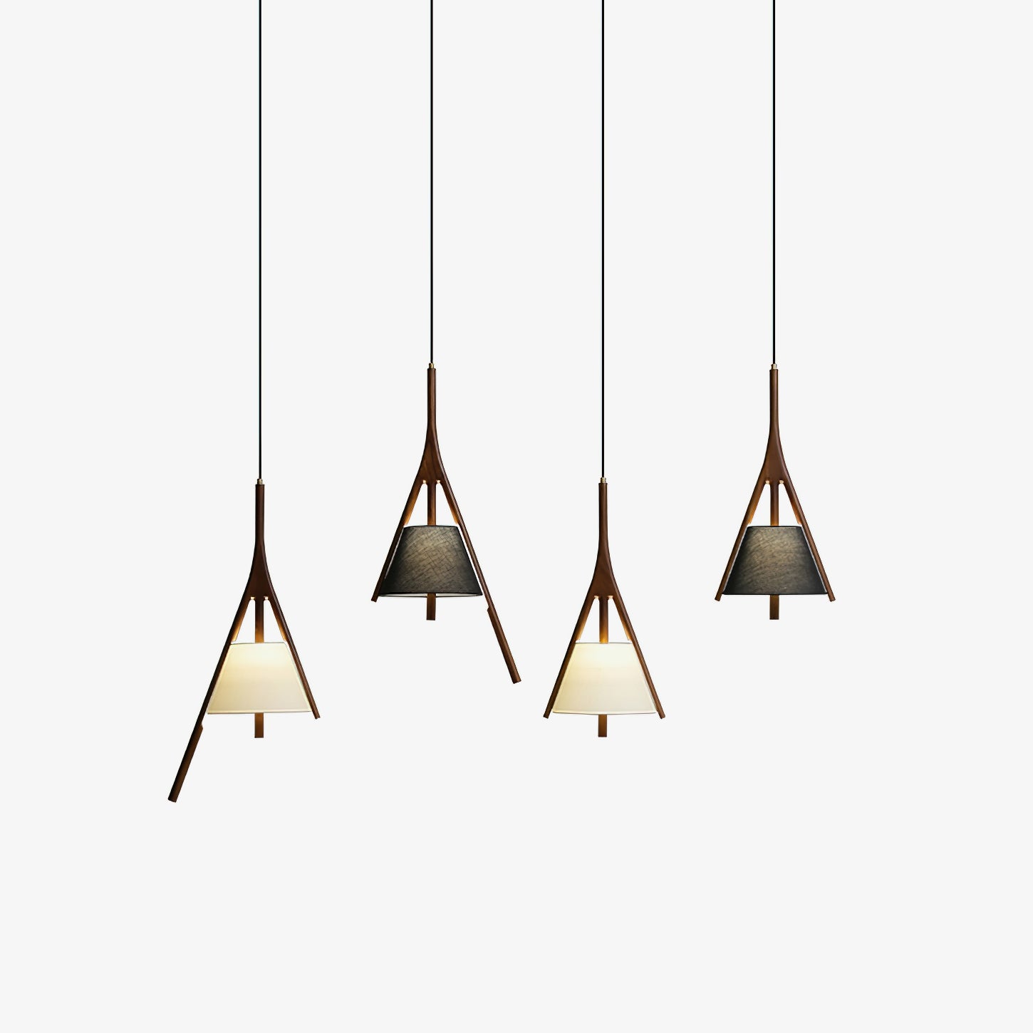 Zovenarae Triangular Wood Pendant Light