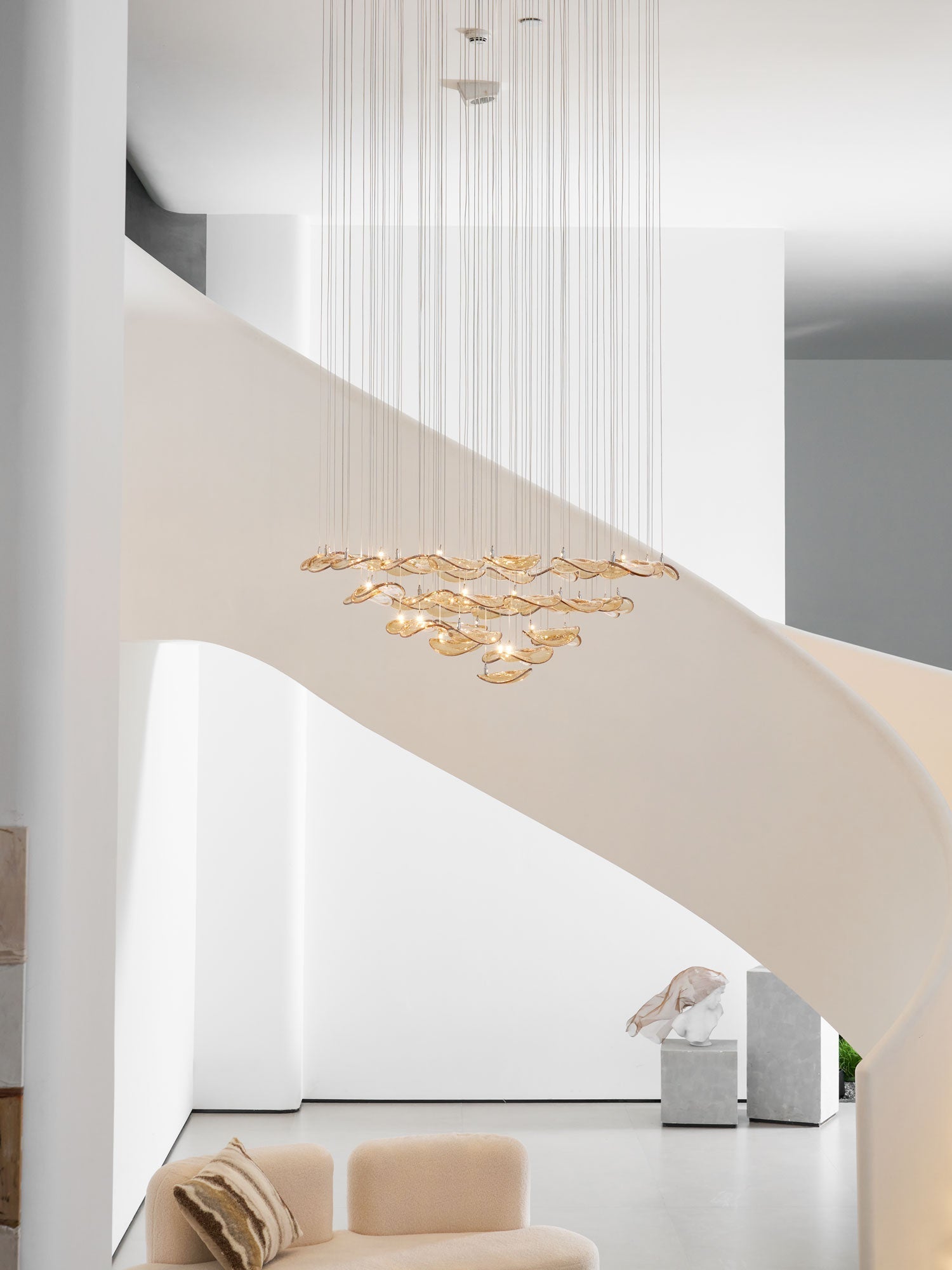 Orinthal Wave Floating Leaf Chandelier