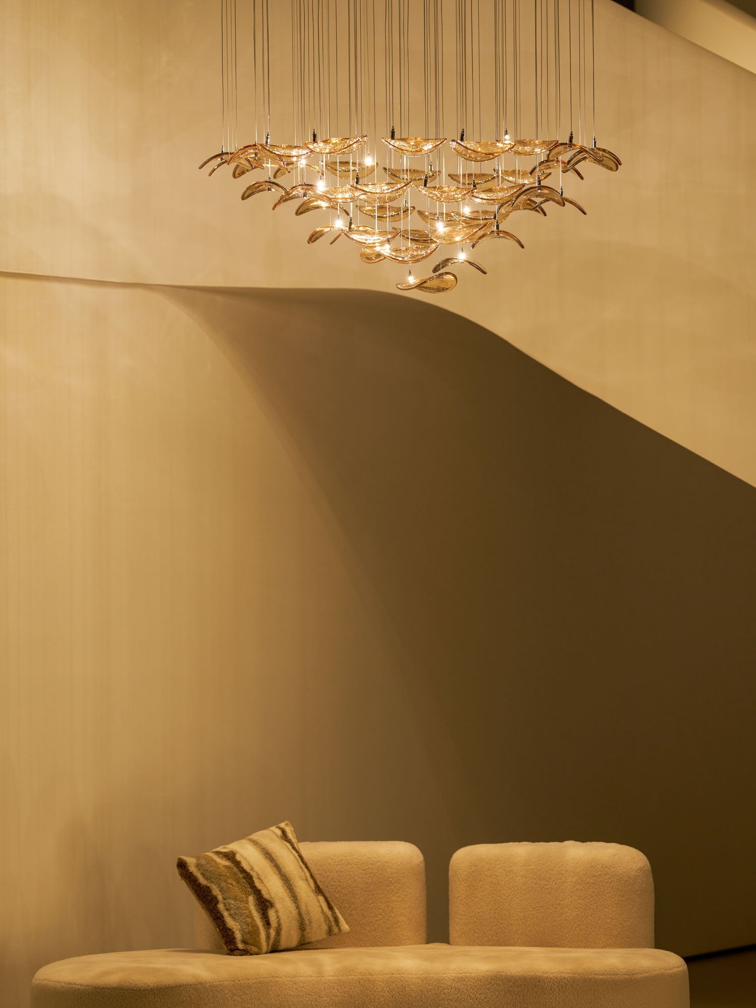 Orinthal Wave Floating Leaf Chandelier