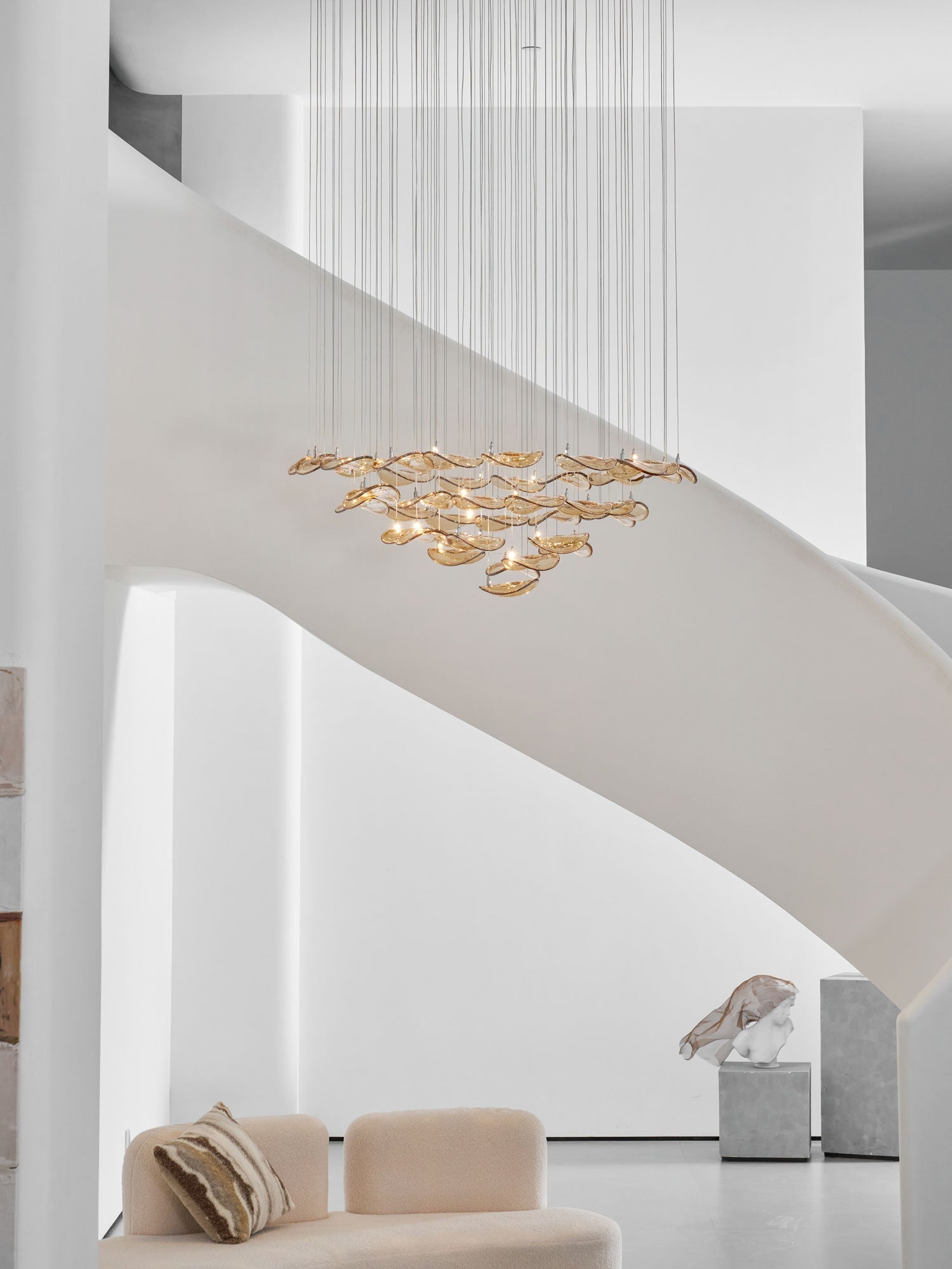 Orinthal Wave Floating Leaf Chandelier