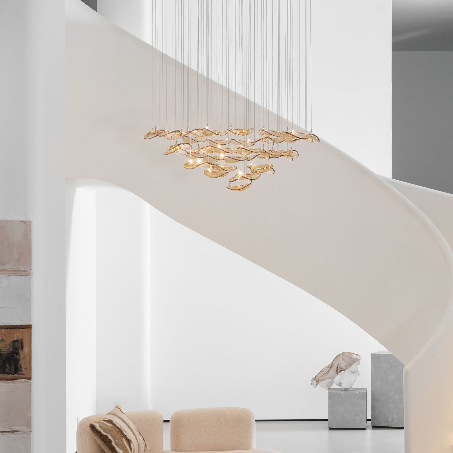 Orinthal Wave Floating Leaf Chandelier