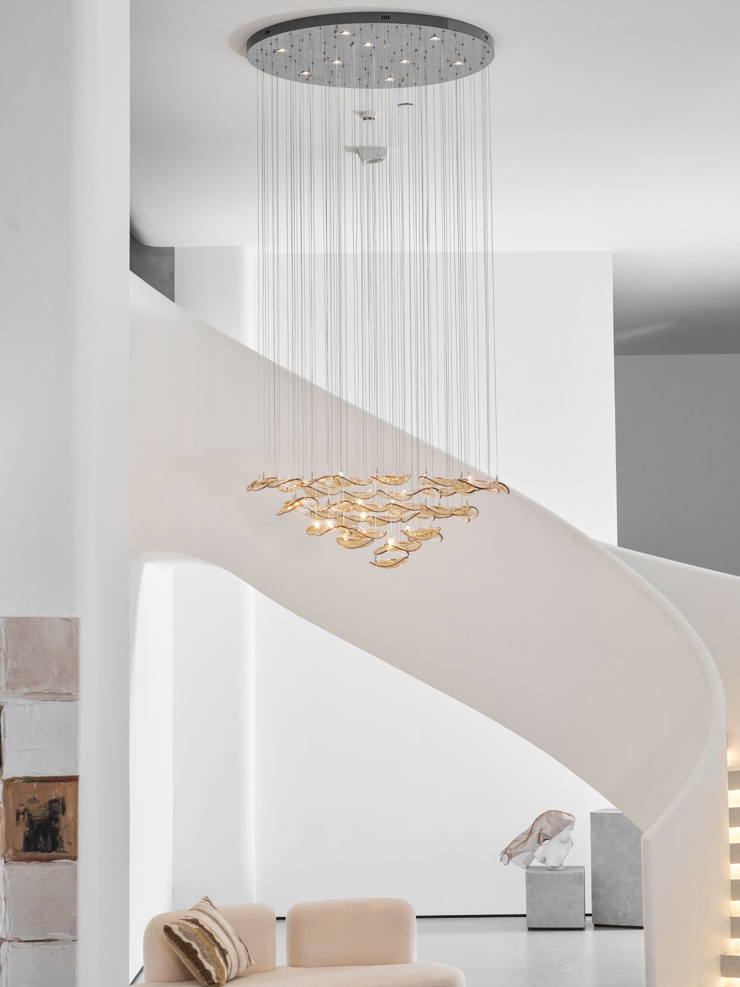 Orinthal Wave Floating Leaf Chandelier