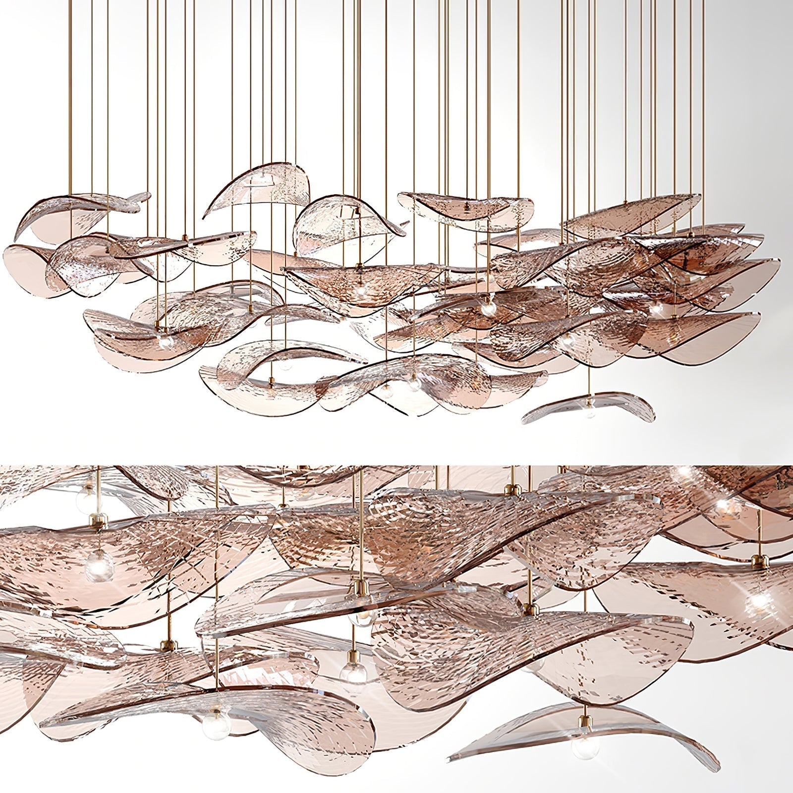 Orinthal Wave Floating Leaf Chandelier