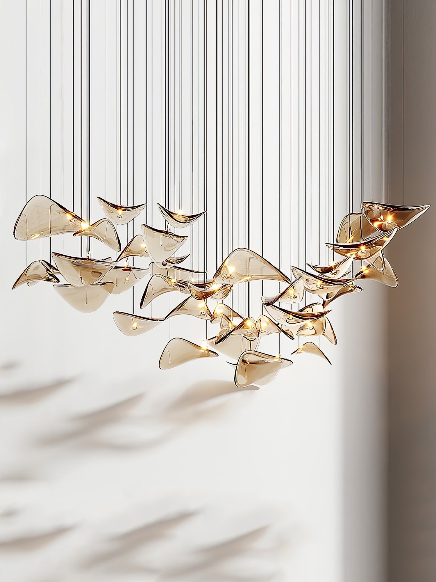Orinthal Wave Floating Leaf Chandelier