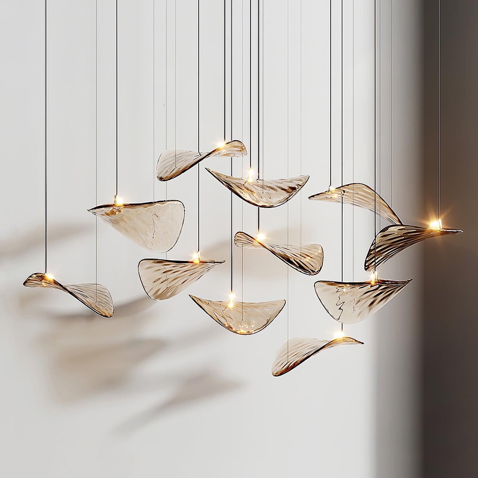 Orinthal Wave Floating Leaf Chandelier