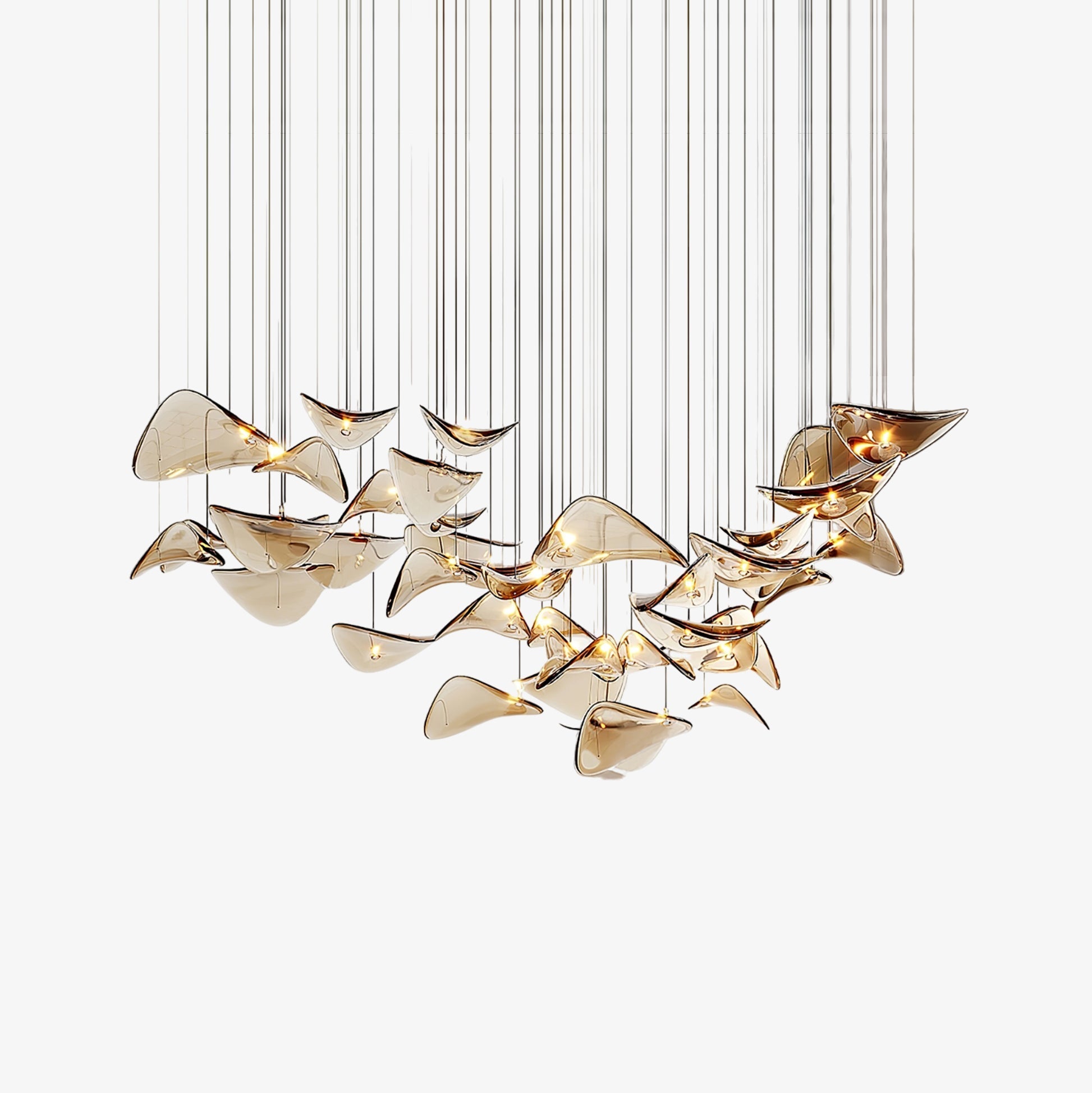 Orinthal Wave Floating Leaf Chandelier