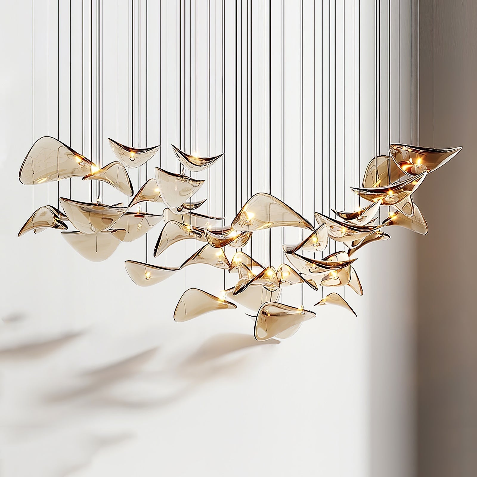 Orinthal Wave Floating Leaf Chandelier