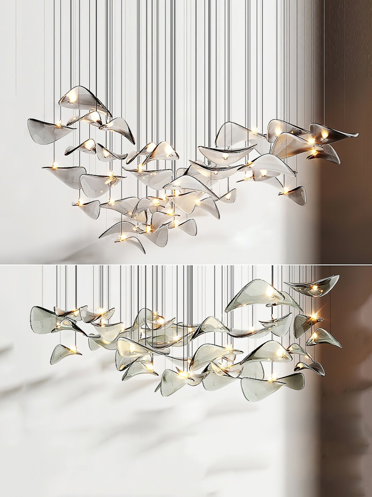 Orinthal Wave Floating Leaf Chandelier