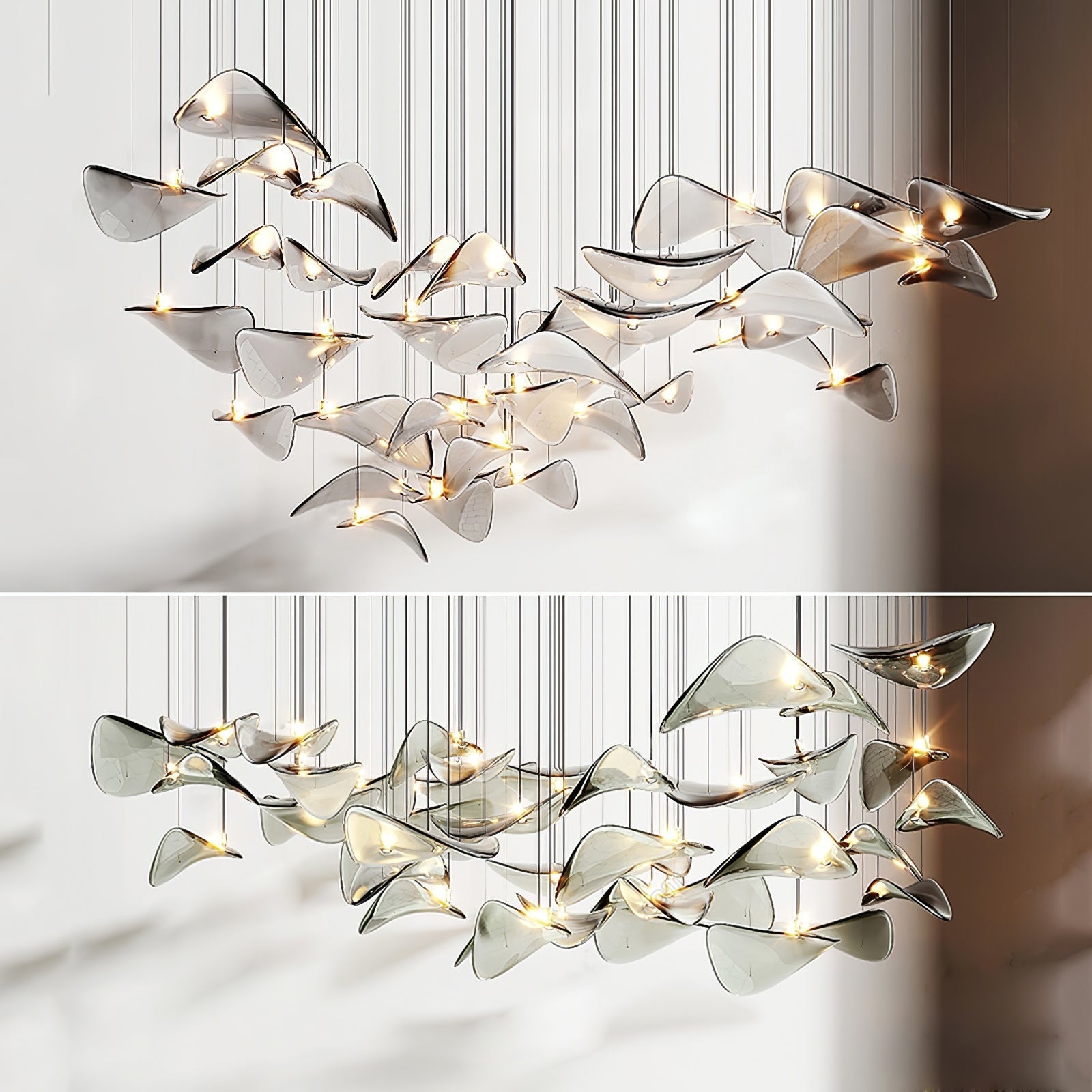 Orinthal Wave Floating Leaf Chandelier