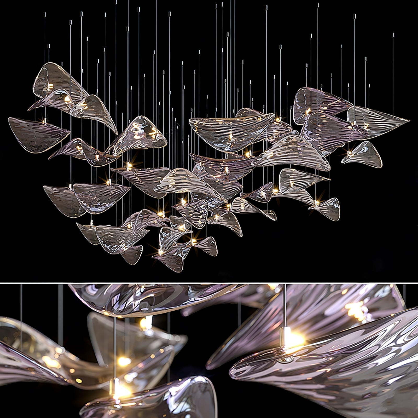 Orinthal Wave Floating Leaf Chandelier