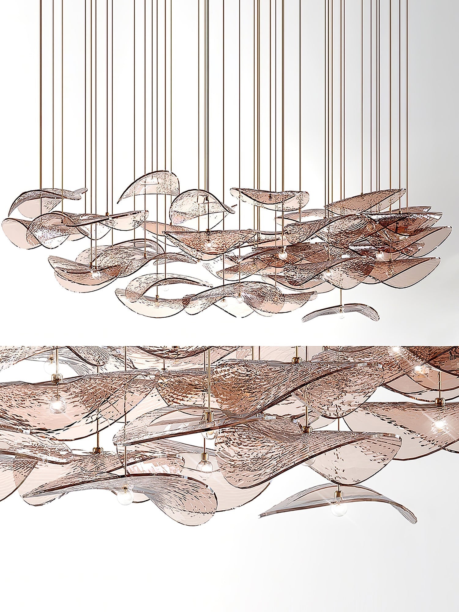 Orinthal Wave Floating Leaf Chandelier