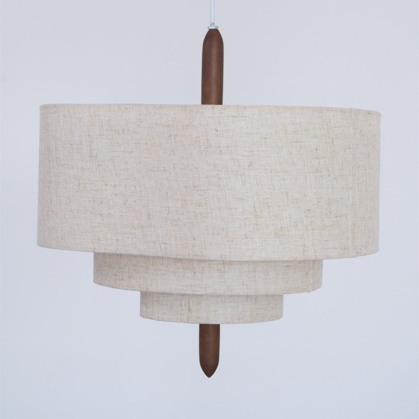 Salemu Elegance Wave Ladder Wood Fabric Pendant Lamp