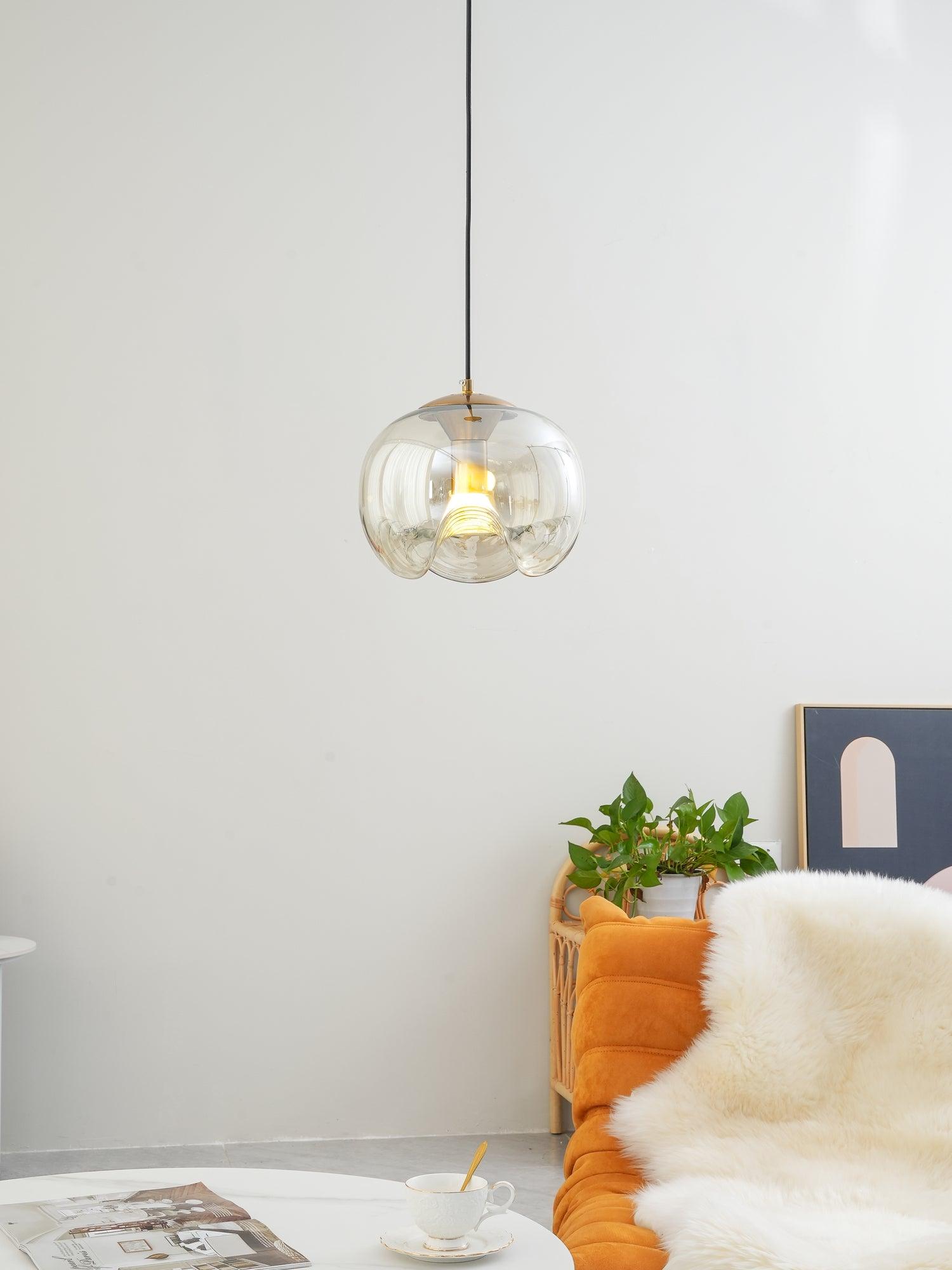 Willa Pendant Lamp Glass Wave Mid Century Vintage