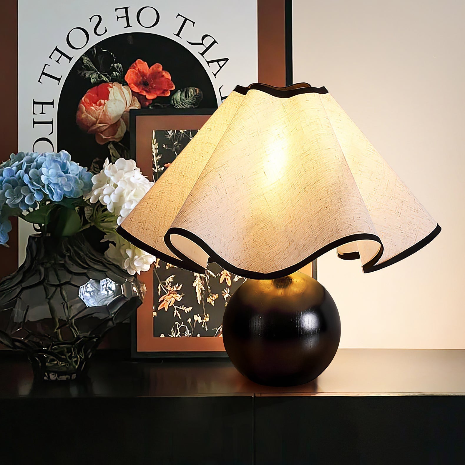 Kalion Wood Fabric Table Lamp