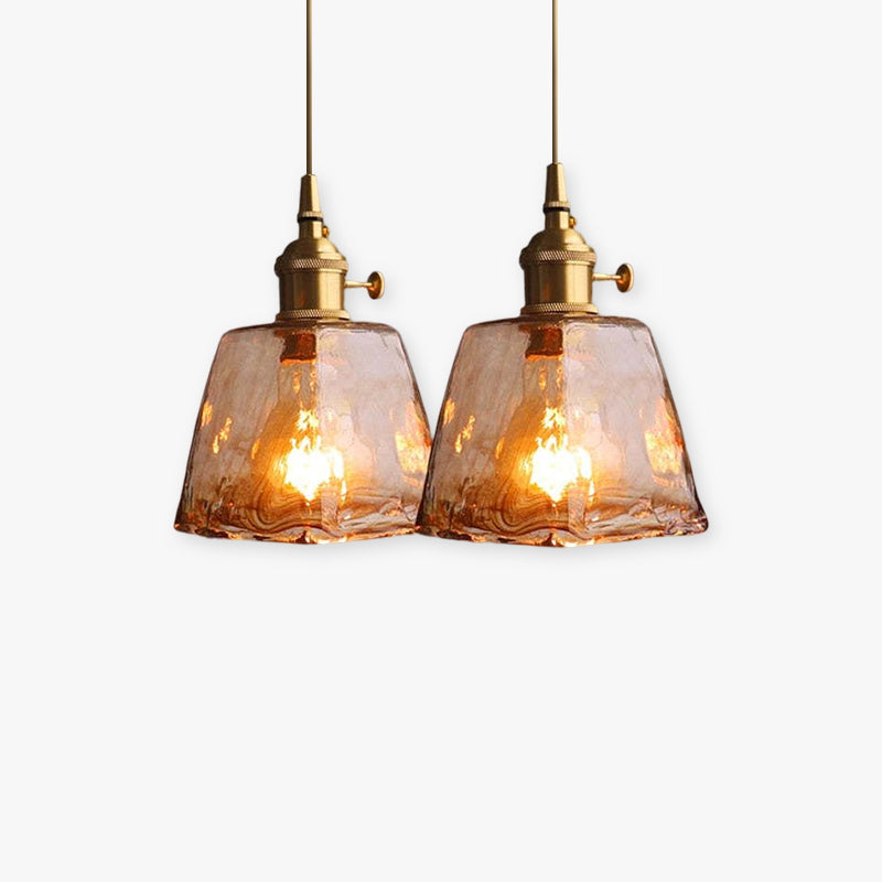 Arisha Vintage Style Industrial Pendant Light Retro Glass Brass