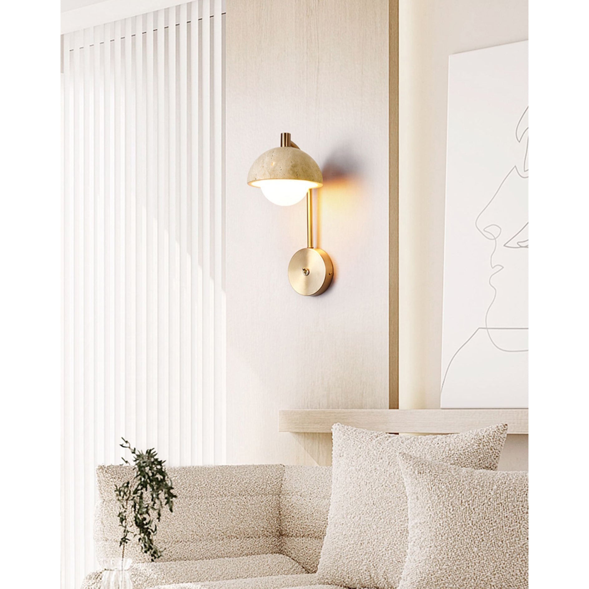 Valelaine Travertine Wall Lamp
