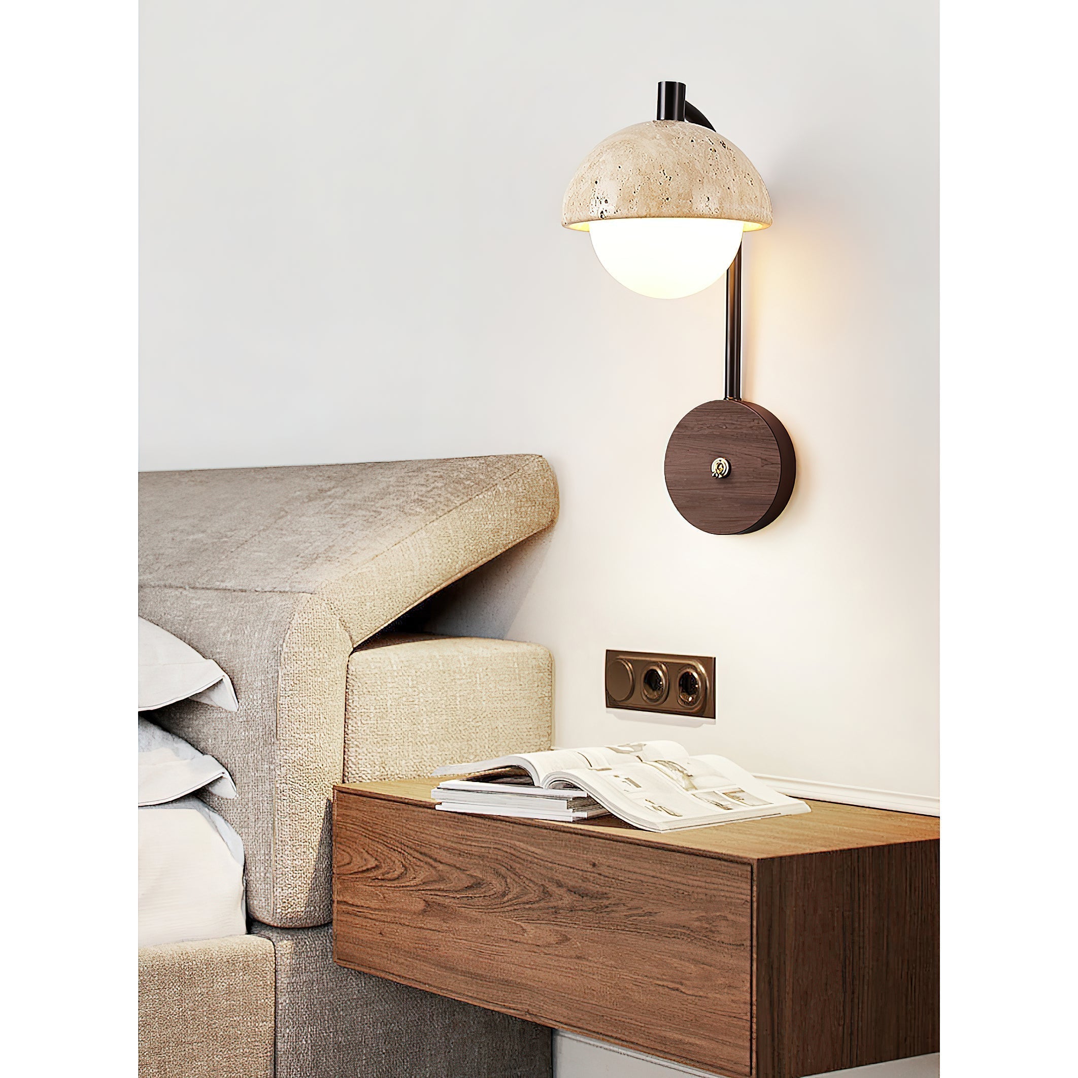 Valelaine Travertine Wall Lamp