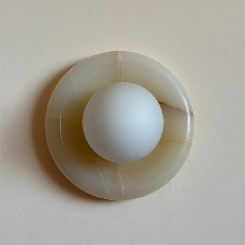 Aursilos Premium Nordic Art White Jade Glass Sconce Wall Lamp - Neutral Decor