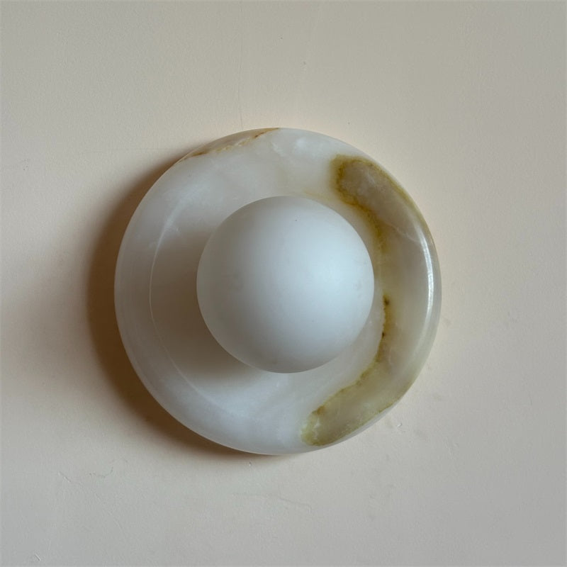 Aursilos Premium Nordic Art White Jade Glass Sconce Wall Lamp - Neutral Decor