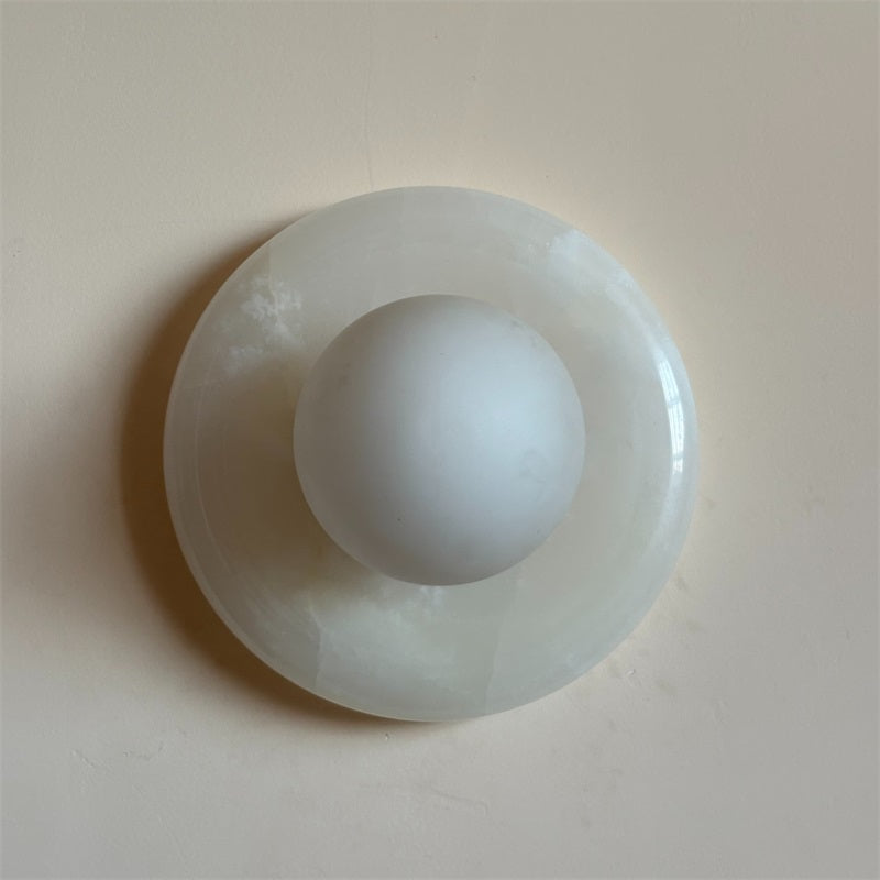 Aursilos Premium Nordic Art White Jade Glass Sconce Wall Lamp - Neutral Decor