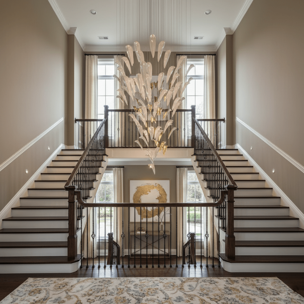 Plume Glow White Feather Art Deco Customize Chandelier