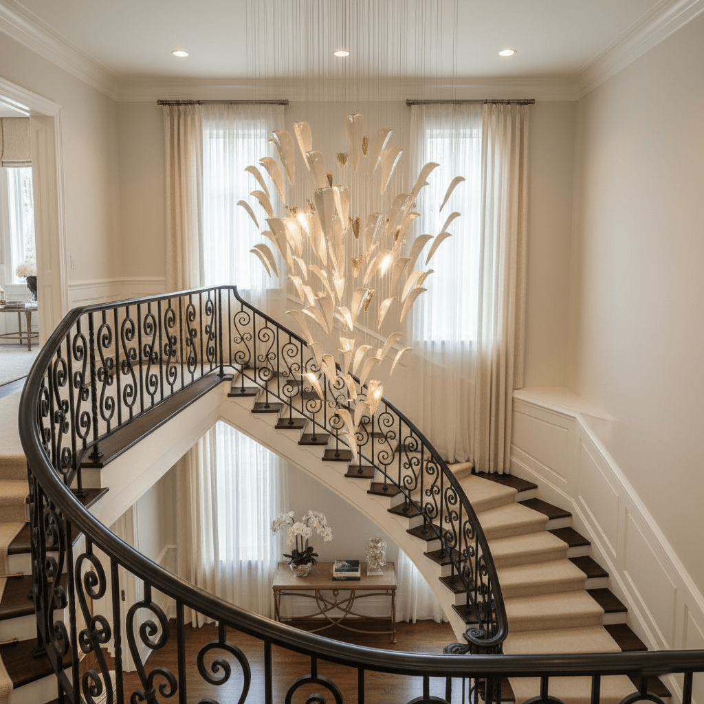 Plume Glow White Feather Art Deco Customize Chandelier