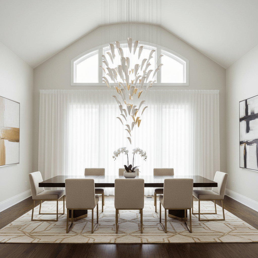 Plume Glow White Feather Art Deco Customize Chandelier