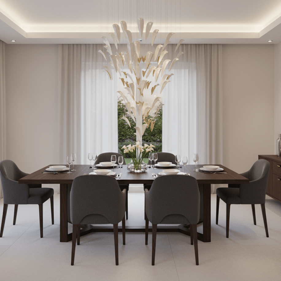 Plume Glow White Feather Art Deco Customize Chandelier