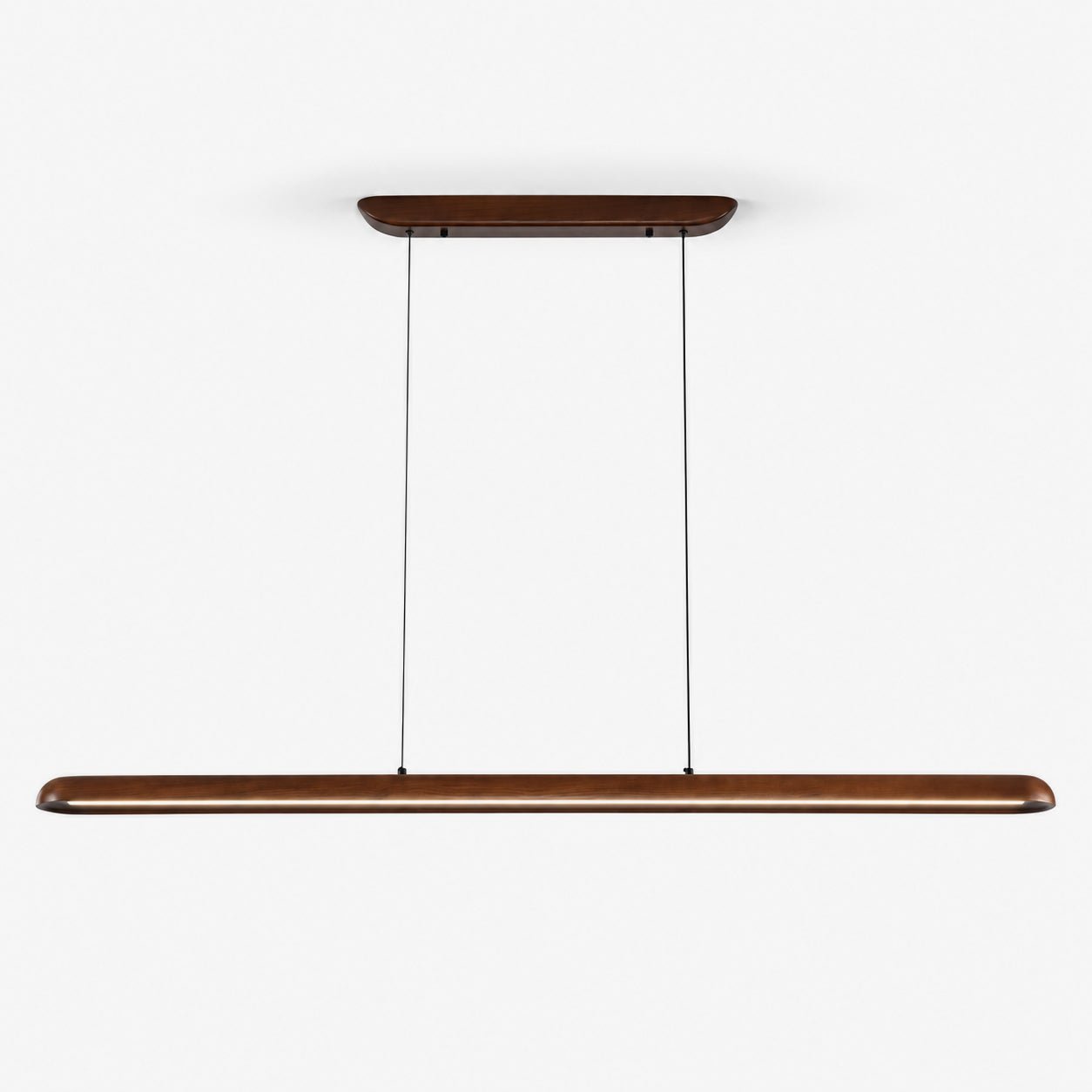 Wide Wood Linear Pendant Light