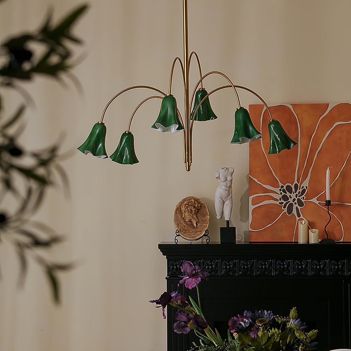 EmeraldBell Glass Pendant Chandelier