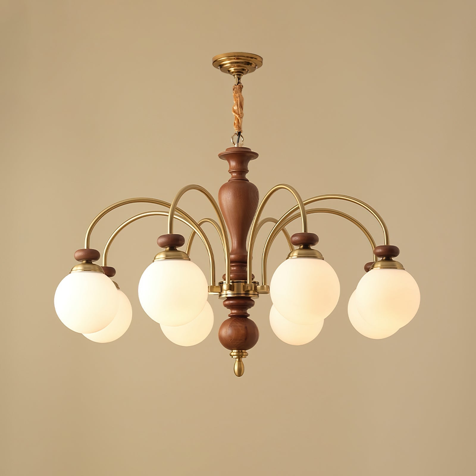 Solara Chandelier Classic Wooden Brass - Neutral Decor