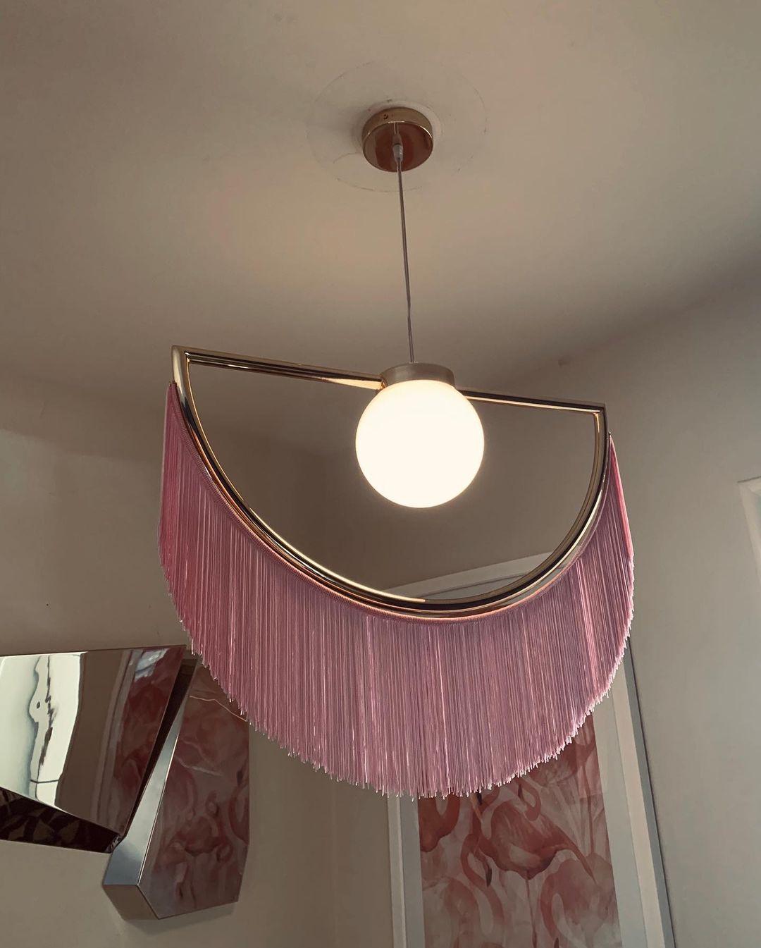 Sirove Pendant Lamp Fabric Fringe Globe Retro Bohemian