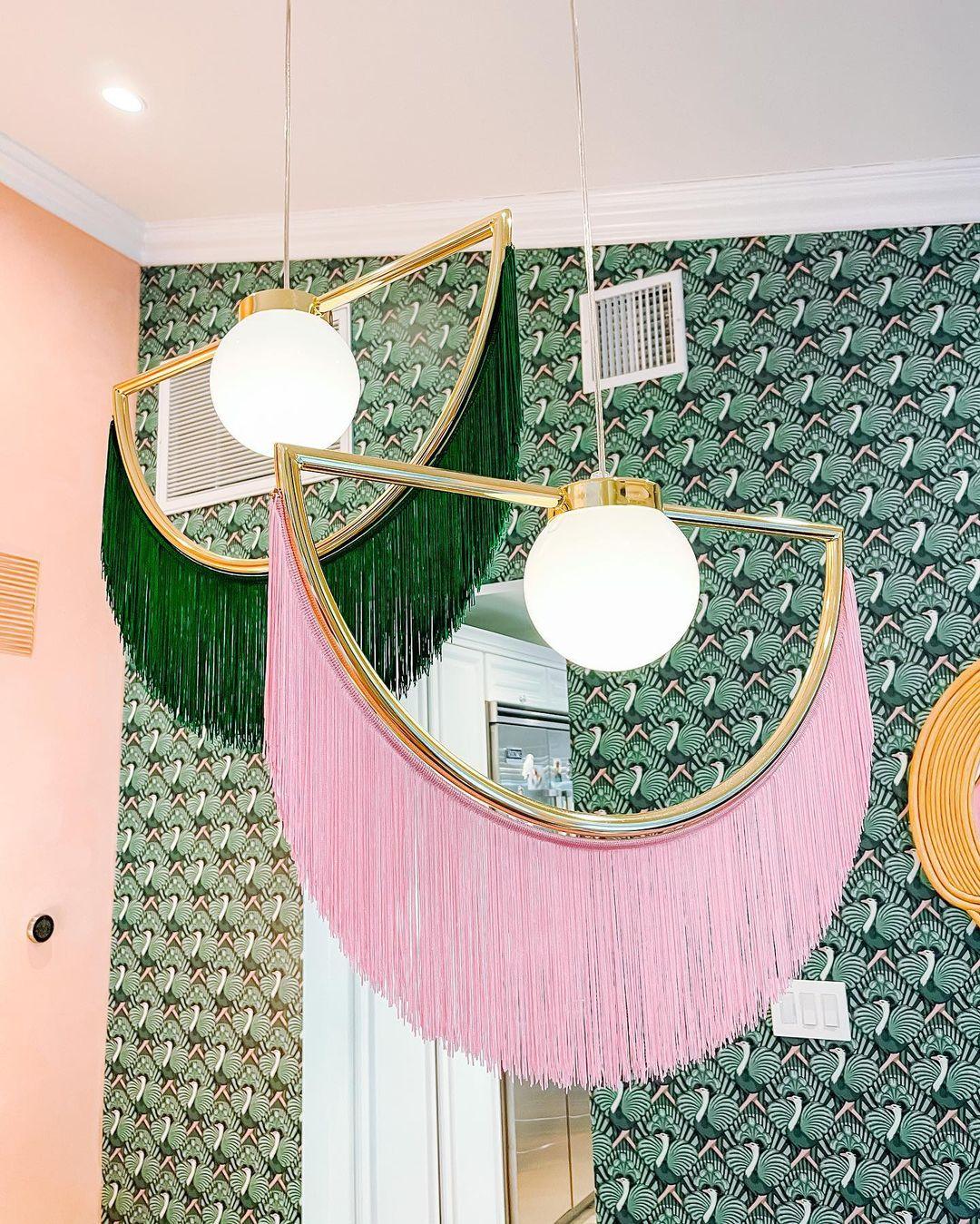 Sirove Pendant Lamp Fabric Fringe Globe Retro Bohemian