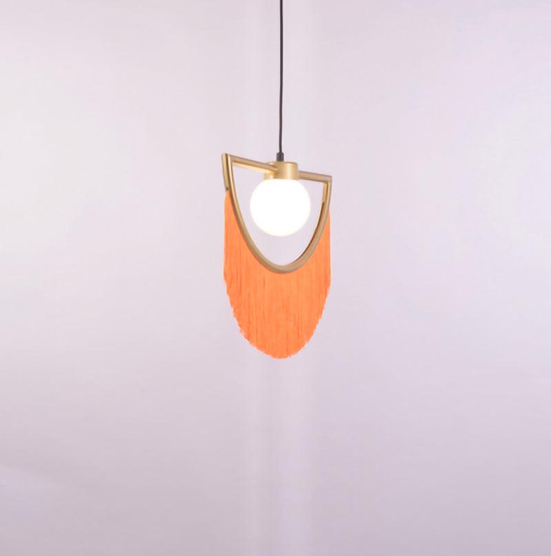 Sirove Pendant Lamp Fabric Fringe Globe Retro Bohemian