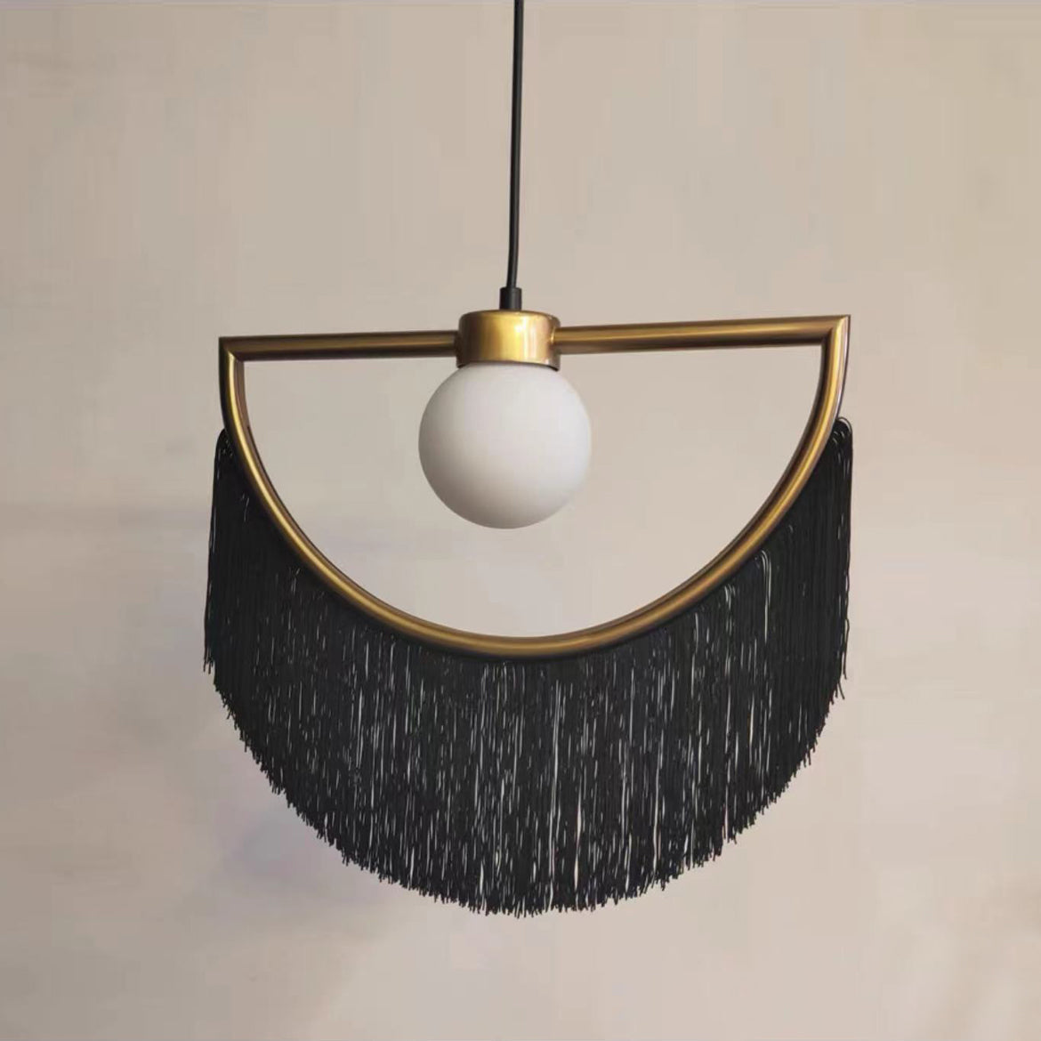 Sirove Pendant Lamp Fabric Fringe Globe Retro Bohemian