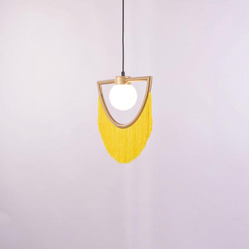 Sirove Pendant Lamp Fabric Fringe Globe Retro Bohemian