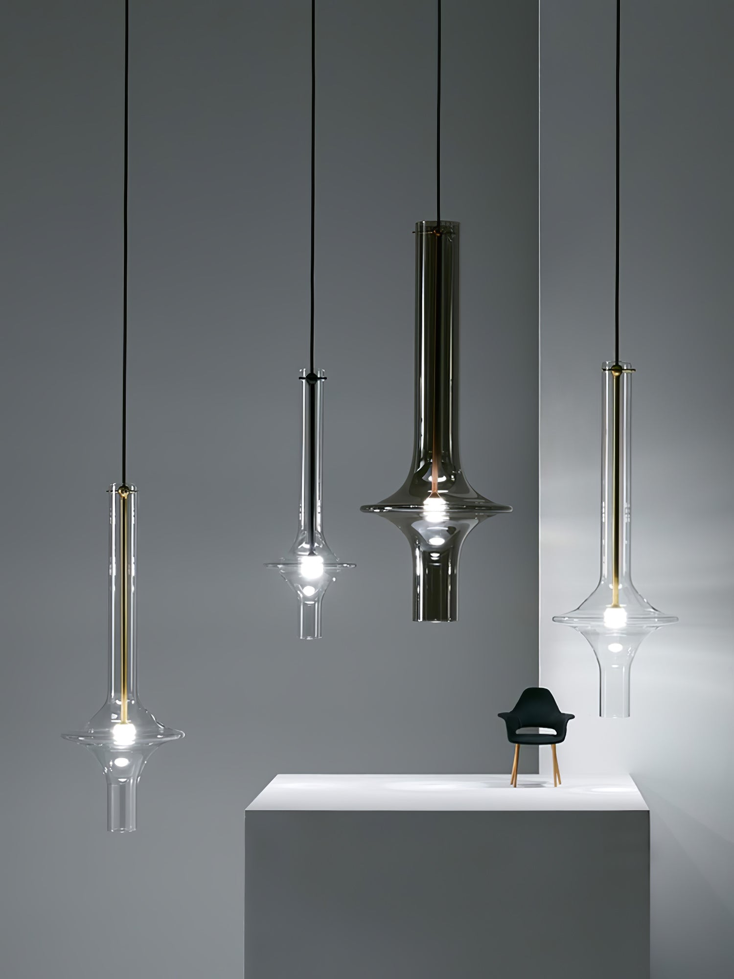 Sarenol Glass Industrial Glam Pendant Light