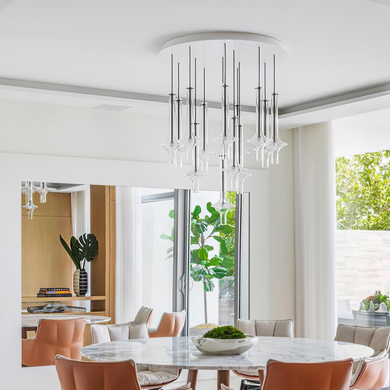 Sarenol Glass Industrial Glam Pendant Light