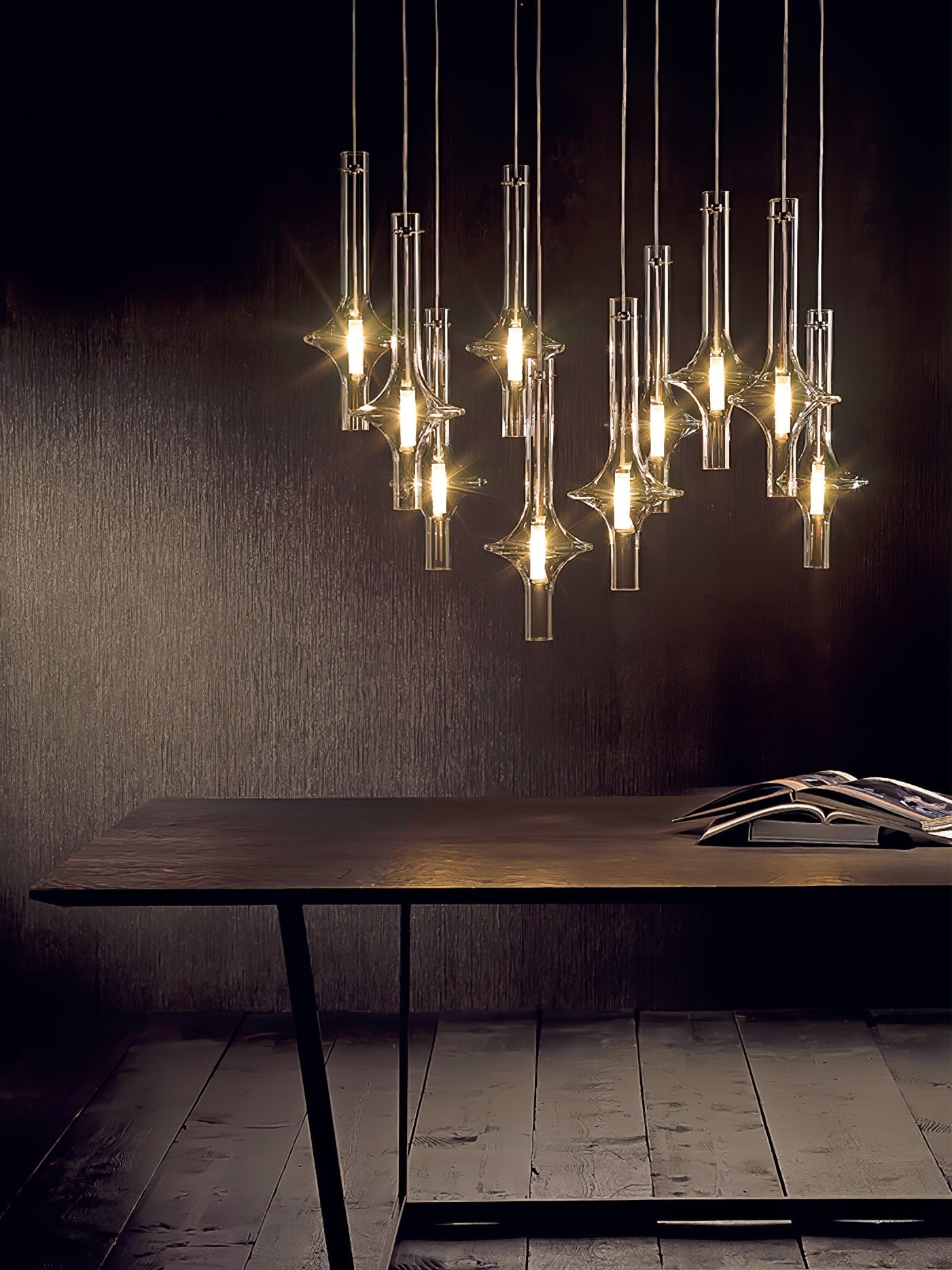 Sarenol Glass Industrial Glam Pendant Light