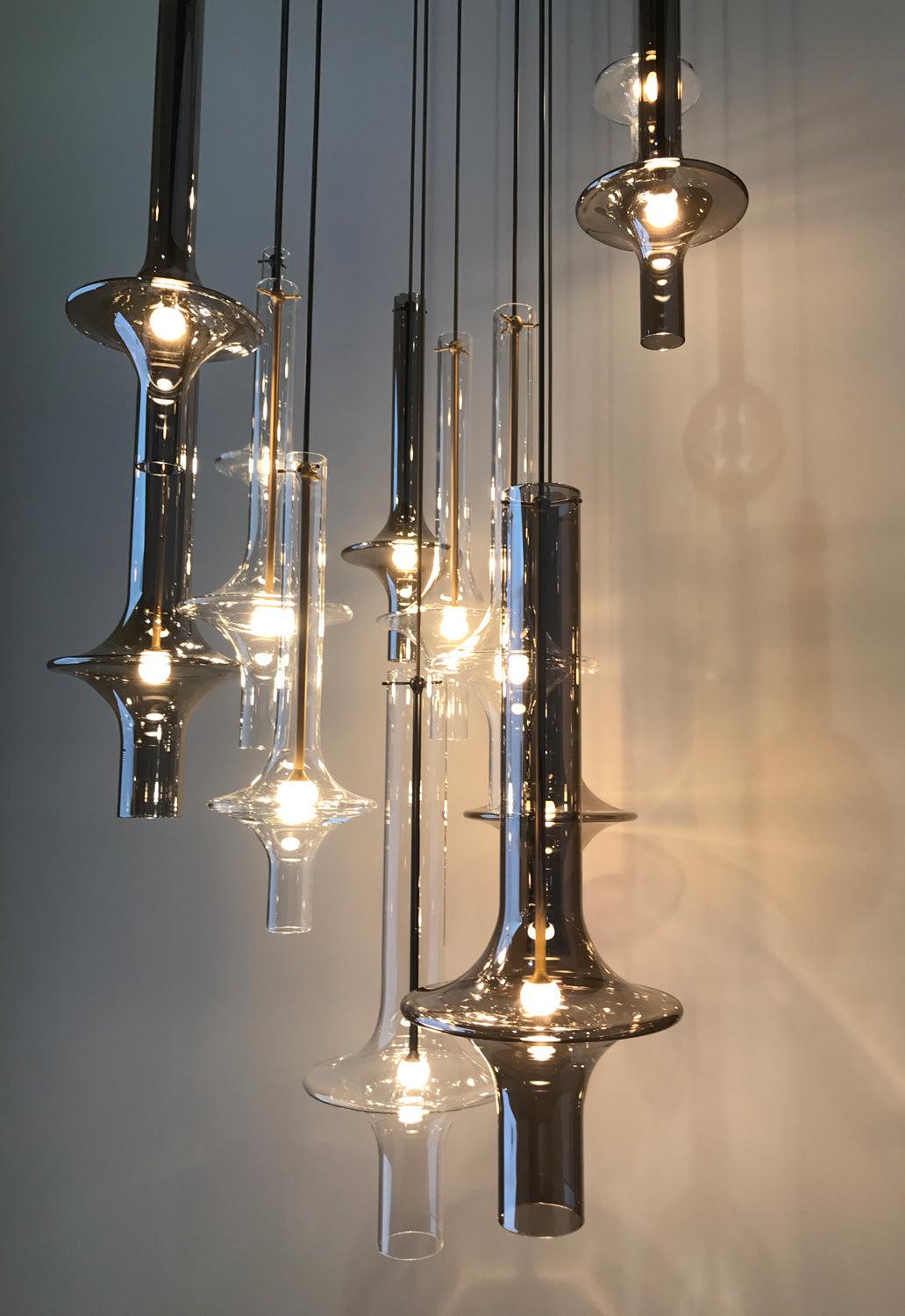 Sarenol Glass Industrial Glam Pendant Light